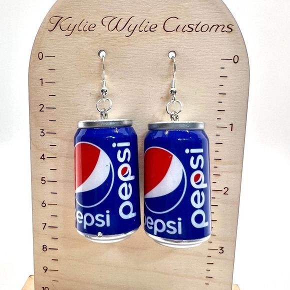 Large Pepsi Can Earrings - Cola Earrings - Pop Earrings - Soda Earrings - Picture 8 of 8